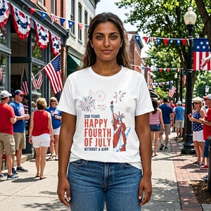 250 jaar zonder koning | Happy Fourth of July-uniseks T-shirt