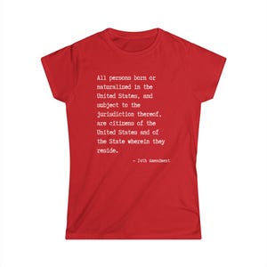 14.Änderungs-Frauen-T-Shirt, US-Verfassungs-Bürger der US-Zitat, Geschenk für die Jurafakultät, bestanden die Messlatte, Unterstützung für die Rechte von Einwanderern