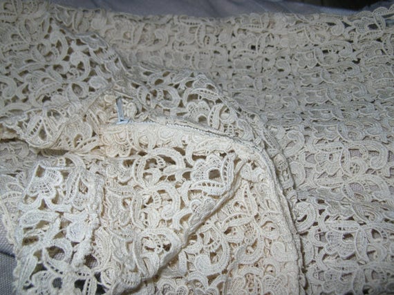 Collectible Art Deco Lace Crochet Bodice Ecru Whi… - image 6