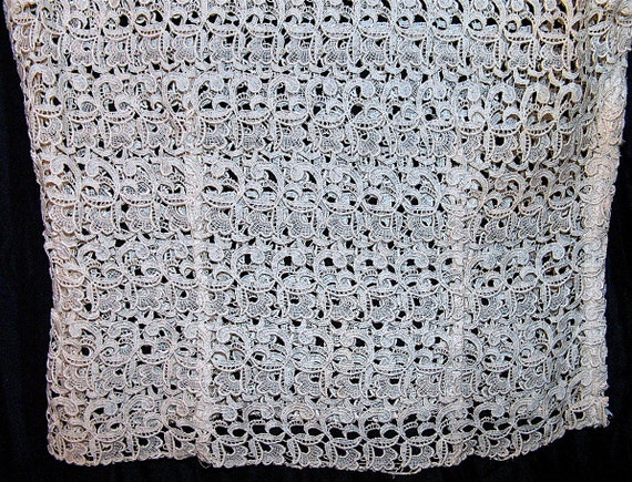 Collectible Art Deco Lace Crochet Bodice Ecru Whi… - image 7