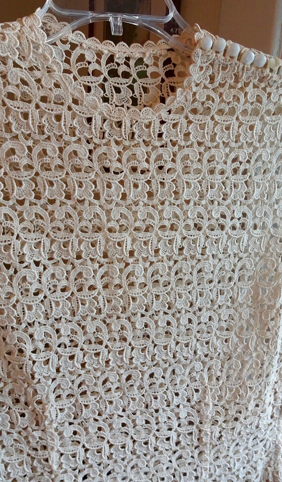 Collectible Art Deco Lace Crochet Bodice Ecru Whi… - image 3