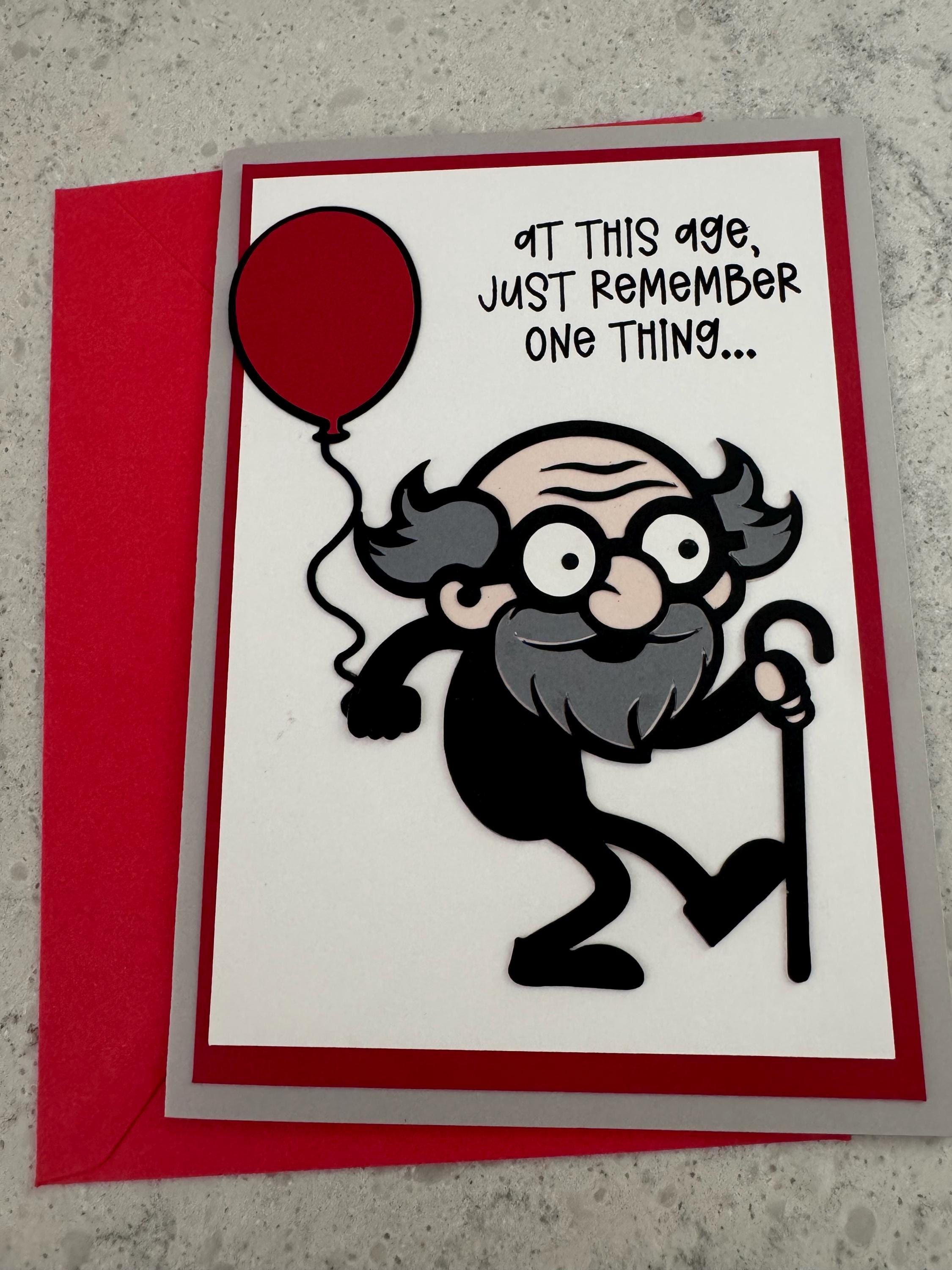 Funny Old Man Birthday Card – Handmade Humorous Greeting - Etsy