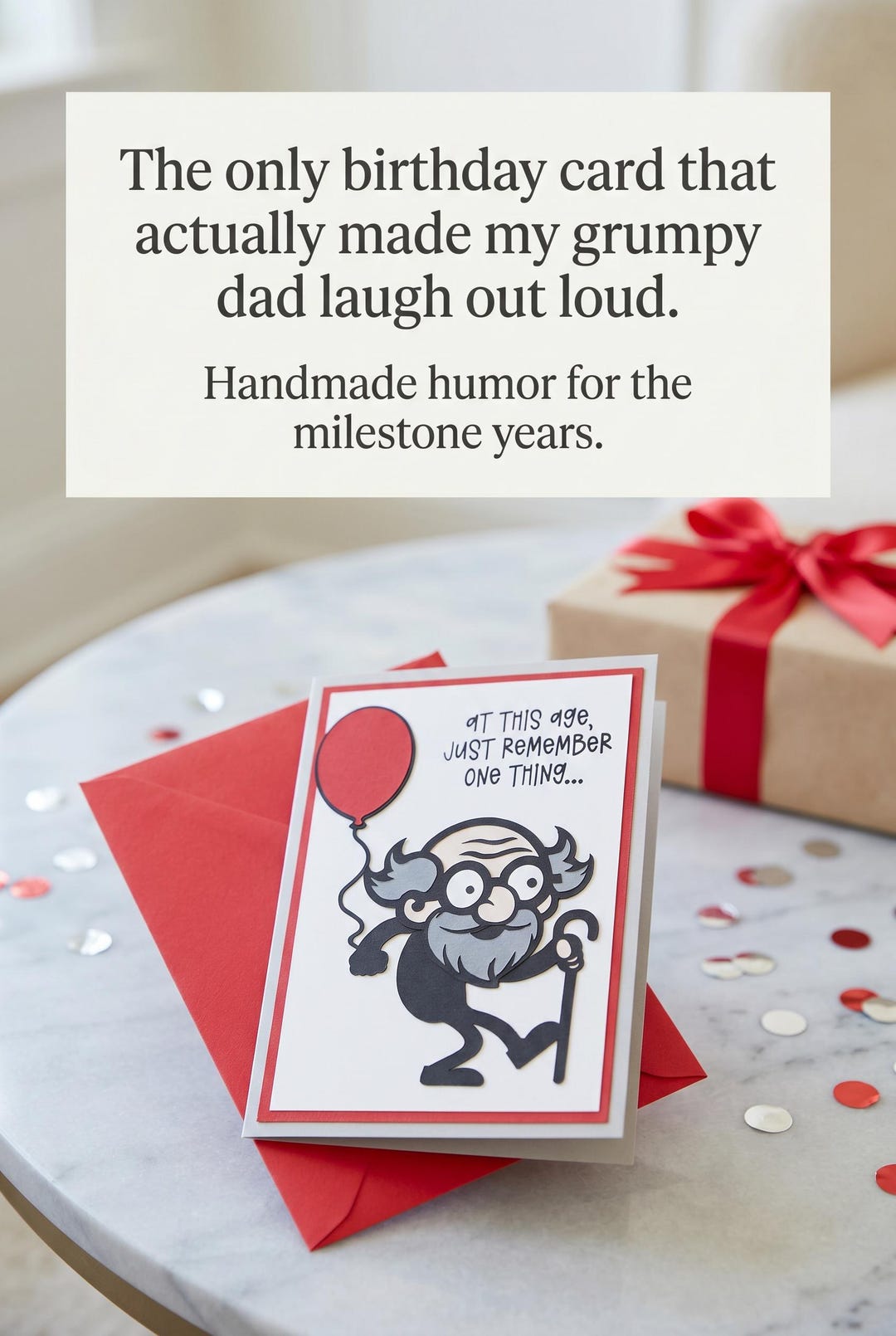 Funny Old Man Birthday Card – Handmade Humorous Greeting - Etsy