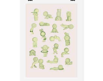 Smiski Poster Minimalist Decor for Fans of the Mysterious Figurines