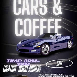 Editable Car Show Flyer Template | Canva | Car Meet Flyer | Auto Show Poster | Printable Car Event Invite
