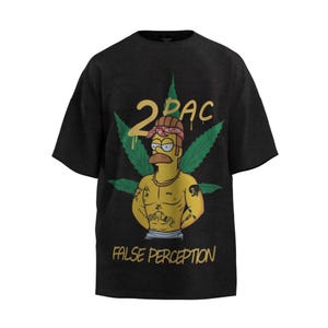 Twopac Flow Rap Tee, exclusief cartoon hiphop T-shirt voor rapfans, streetwear-stijl cadeau voor mannen