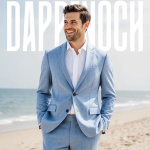 Men’s Blue Pure Linen 2-Piece Suit | Custom-Tailored Wedding & Formal Wear | Perfect for Summer Events | prom suit | Elegant Gift for Him.