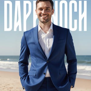 Men’s Blue Pure Linen 2-Piece Suit | Custom-Tailored Wedding & Formal Wear | Perfect for Summer Events | prom suit | Elegant Gift for Him.