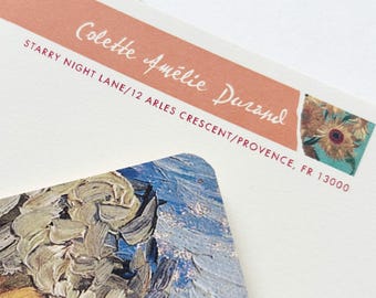 Perfect Gift: Double Sided Upcycled Envelope set of 8 | Reclaimed Vincent Van Gogh Book Pages  | Eco-Friendly Stationery  | Personaliziable