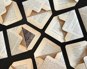 10 Upcycled Mini Envelopes with Note Card  – Reader’s Digest Pages –  Vintage Patina  + Optional Notecards