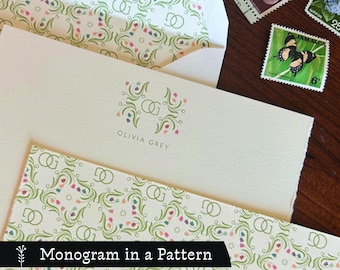Monogram Stationery No. 5 - Spring | Handcrafted Envelopes and Hand Deckled Notecards