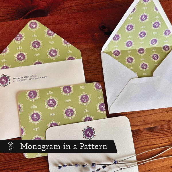The Signature Monogram Suite | Playful Luxury on Mohawk Superfine No. 10 | Pattern