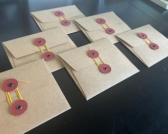 Handmade A2 Kraft String Tie Envelopes · Set of 6