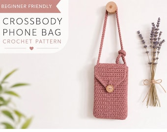 Beginner Crochet Phone Pouch Pattern | Minimalist Boho Cell Phone Bag (Digital Download PDF)