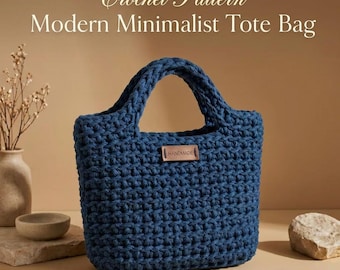 Chunky Crochet Tote Bag Pattern | Modern Minimalist Market Bag (Digital Download)