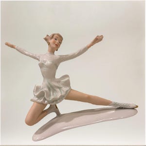 Vintage Wallendorf Porcelain Figurine – Ice Skater Ballerina in Mid-Leap