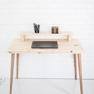 Working Desk With Monitor Stand,Ergonomic Desk,Home Office Desk,Modern Ergonomic Desk,Student Work Area,Scandinavian Office Desk,