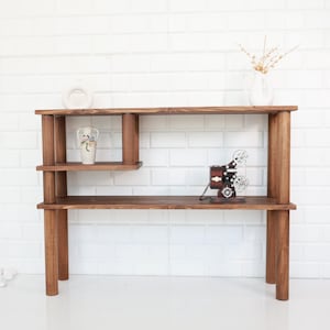 Wooden Console with Shelves, Natural Handmade Entryway Furniture,Console with Open Shelves,Rustic Wooden Console Table,Vintage Console