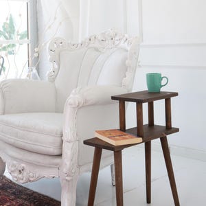 Handmade side coffee table, Solid pine wood
