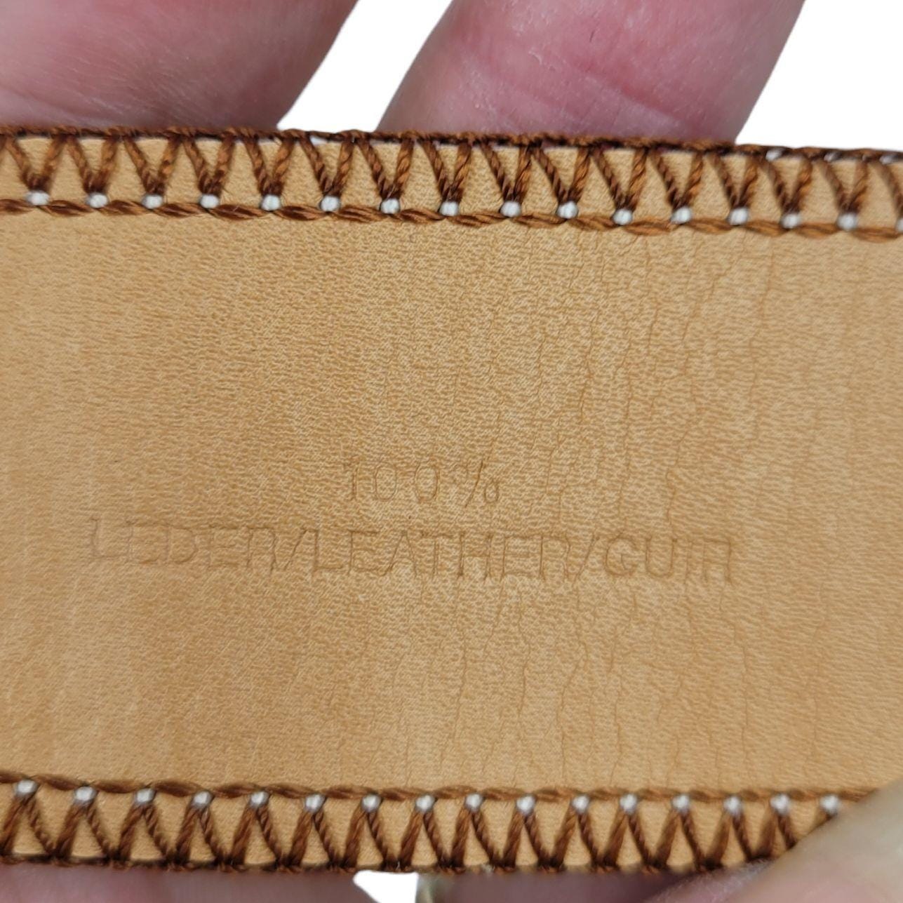 Vtg 80s Olsen Europe Leather Belt Sz M Brown Country Boho  display picture 3