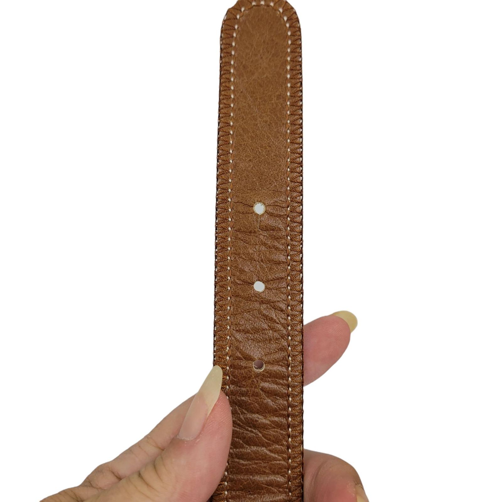 Vtg 80s Olsen Europe Leather Belt Sz M Brown Country Boho Fold Over O-ring‎ Tab Vtg 80s Olsen Europe Leather Belt Sz M Brown Country Boho  main image 2