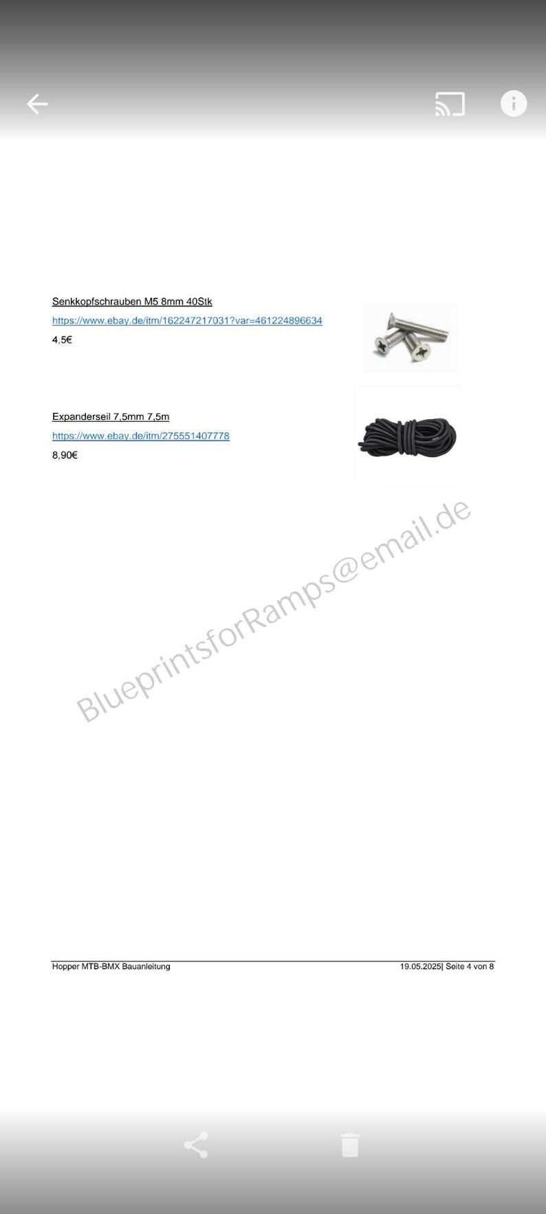 Plans de construction de rampe pour kicker/hopper (taille moyenne) VTT/BMX, hauteur 43 cm - 62 cm, 4 marches réglables, plans à faire soi-même (PDF) image 8