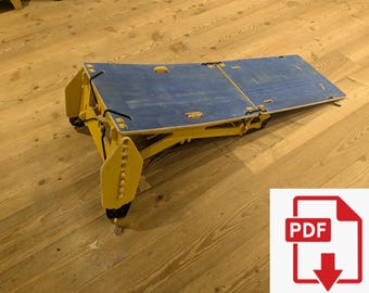 Ramp construction plans for kicker, urban backpack, MTB, BMX, height 28 cm - 47 cm, 5 adjustable levels, DIY blueprints ramp