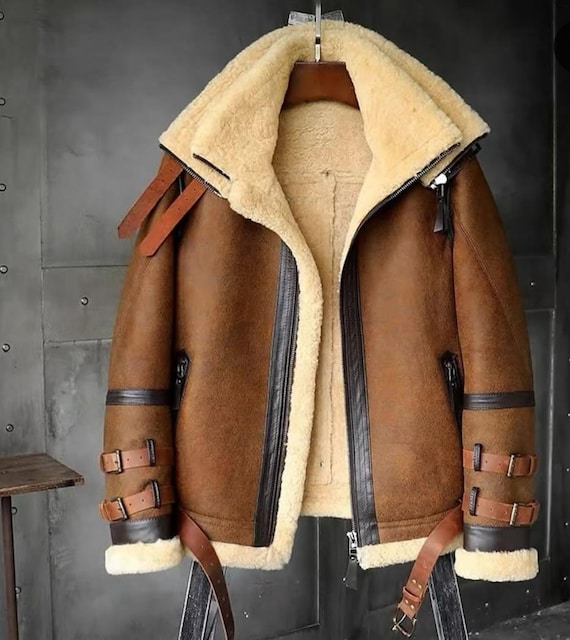 Handcrafted Cowhide Leather Jacket – Faux Fur Lined Winter Coat