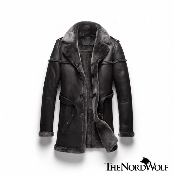 Women's Genuine Suede Leather Shearling Coat – Vintage Style Custom Fit Jacket