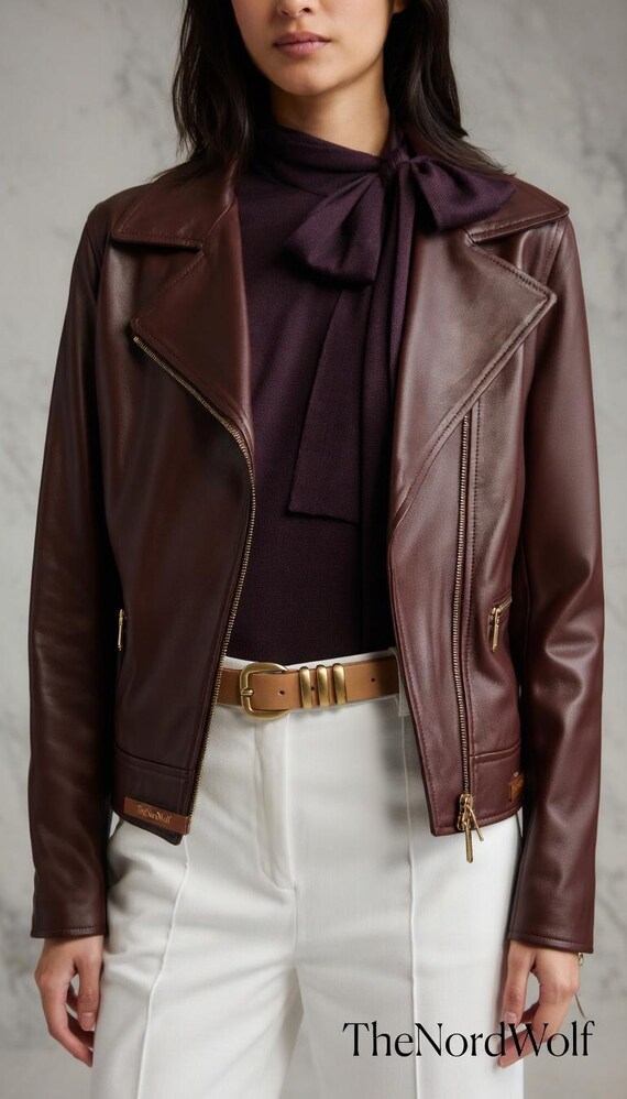 Women's Genuine Sheep Leather Jacket – Custom Handmade Fashion Coat