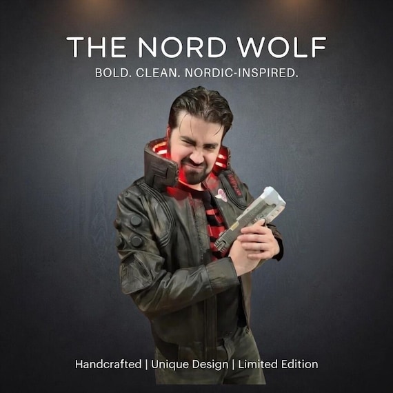 Cyberpunk 2077 Leather Jacket – Samurai LED Collar Cosplay Coat