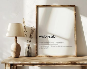 Wabi-Sabi Definition Print: Minimalist Inspirational Quote (Digital Download)