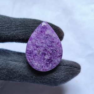 Purple Charoite Pear Cabochon – Designer Jewelry Gemstone (34X25X4Xmm, 34 CTS)
