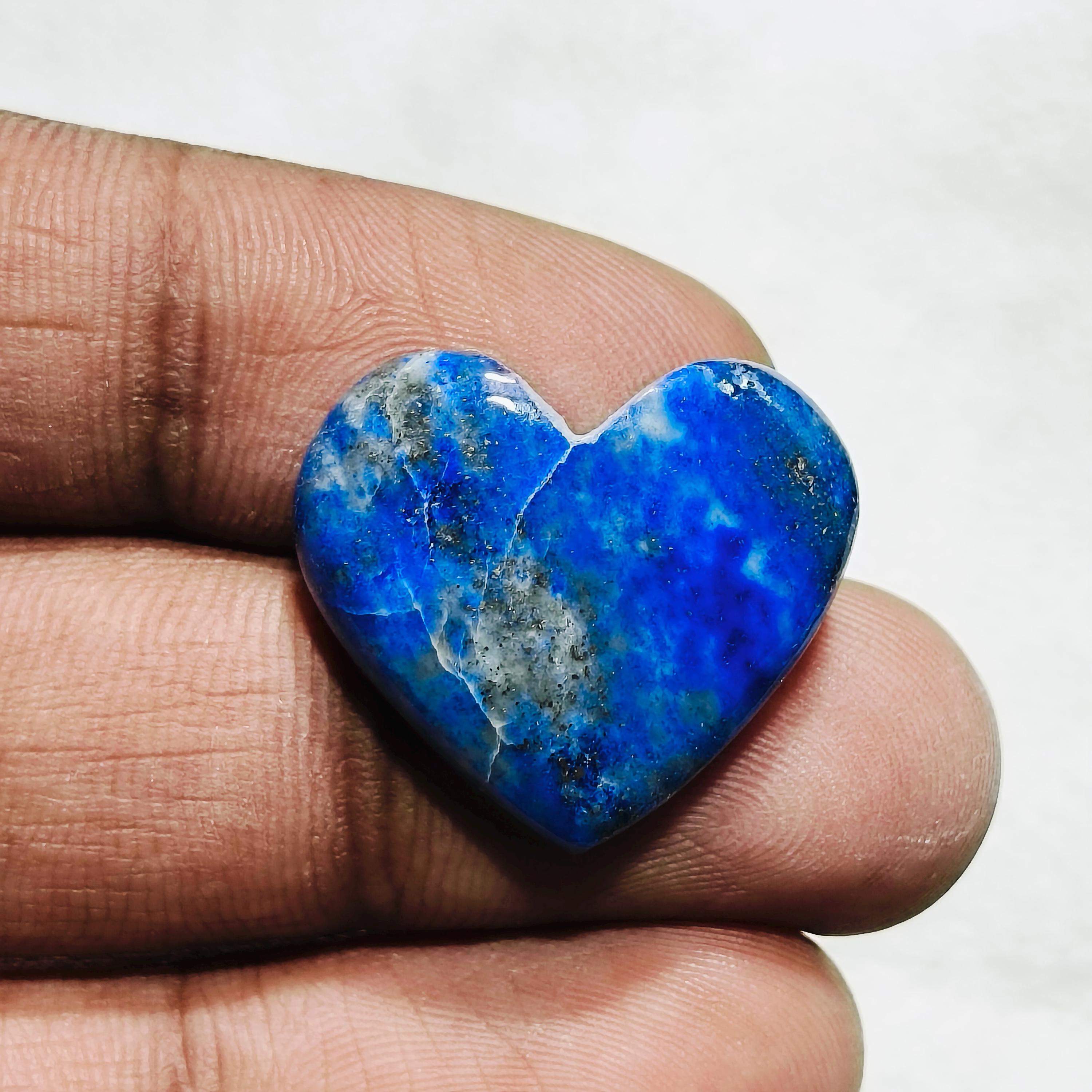 ラピスラズリ ハート 宝石: 23x20x6mm ジュエリー用ルースストーン