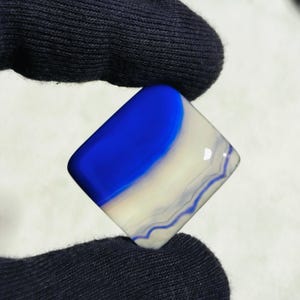 Amazing  blue agate loose gemstone cabochon , rectangle shape good quality, best blue color agate make jewelry pendent Size  29x27x7 MM