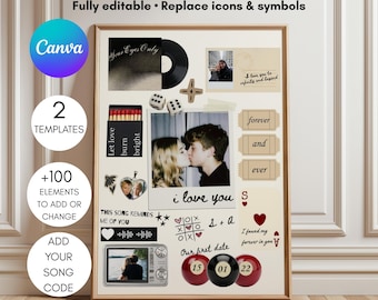Custom Matchbook Poster Canva Template – Valentines Gift (Digital Download)