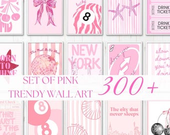 300 Pink Coquette Aesthetic Prints – Vintage Y2K Feminine Wall Collage Set | Soft Dreamy Digital Art for Bedroom, Dorm & Girly Decor
