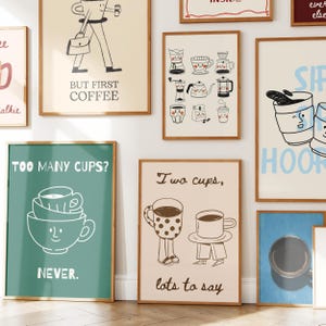 100 Coffee Poster Bundle, Coffee Shop Wall Art Set, Cute Preppy Kitchen Decor, Dopamine Coffee Prints, Retro Cafe Wall Art image 14