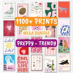1100 Preppy Dopamine Prints – Colorful Trendy Wall Art Bundle (Digital Download)