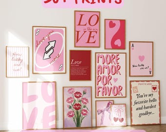 Paquete de 55 láminas de San Valentín: Decoración romántica de pared (descarga digital)