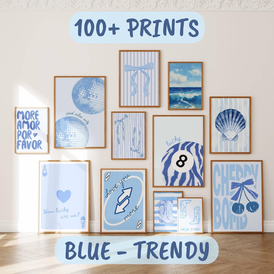 Blue Y2K Gallery Wall Art Set – 100 Retro Prints (digital Download) - Etsy