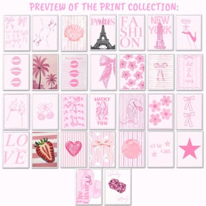 100 impresiones estéticas de Pink Coquette: collage de pared femenino vintage Y2K. Arte digital de ensueño para dormitorios, dormitorios y decoración femenina. imagen 10