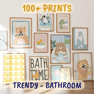 Trendy Bathroom Prints | 100+ Funny Animal Art (Digital Download)