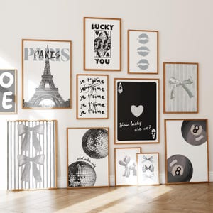 Set di 100 stampe da parete in bianco e nero in stile preppy Y2K – Stampe chic e di tendenza per dormitori, camere da letto e appartamenti. immagine 14