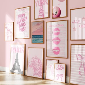 100 impresiones estéticas de Pink Coquette: collage de pared femenino vintage Y2K. Arte digital de ensueño para dormitorios, dormitorios y decoración femenina. imagen 14