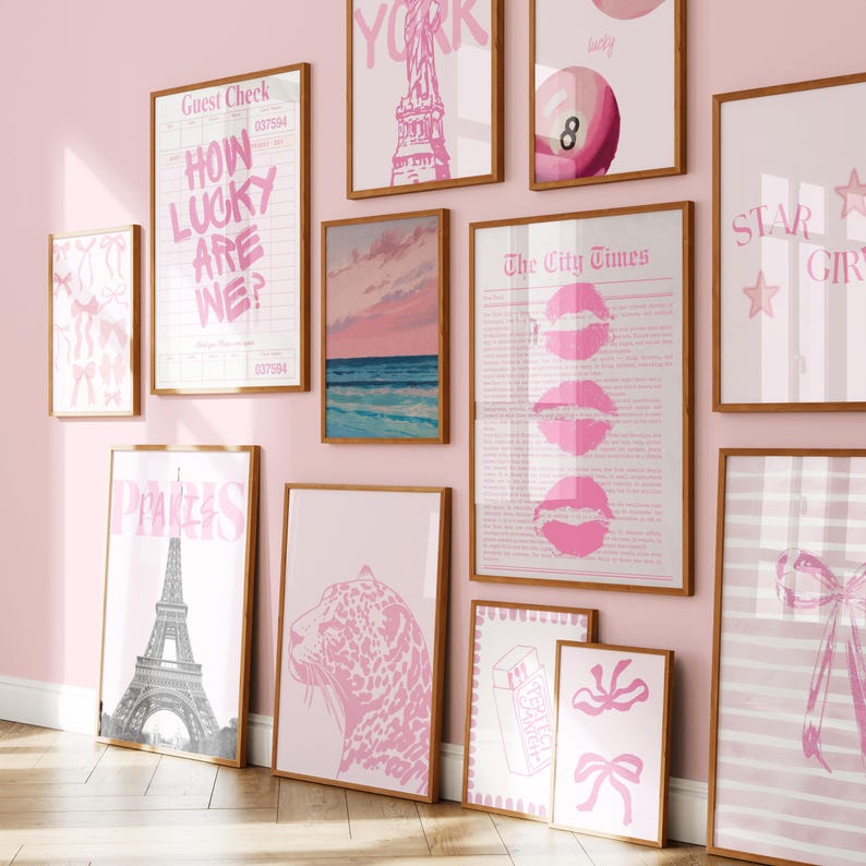 100 impresiones estéticas de Pink Coquette: collage de pared femenino vintage Y2K. Arte digital de ensueño para dormitorios, dormitorios y decoración femenina. imagen 14