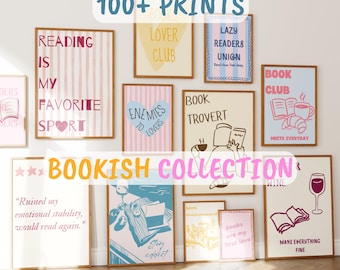 Book Lover Wall Art Prints – Cozy Library Gallery (Digital Download)