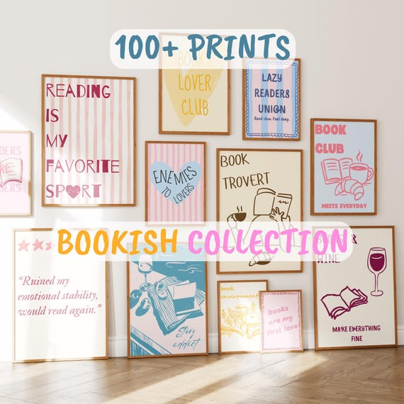 Book Lover Wall Art Prints – Cozy Library Gallery (Digital Download)