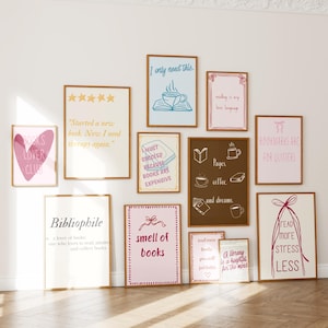 Book Lover Wall Art Prints – Cozy Library Gallery (Digital Download) image 4
