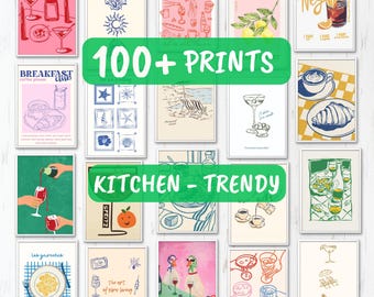 100 Kitchen Digital Prints Set: Food & Drink La Dolce Vita Collage (Digital Download)
